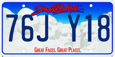 SD license plate 76JY18