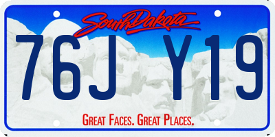 SD license plate 76JY19