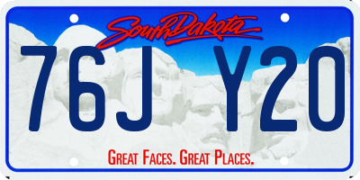 SD license plate 76JY20