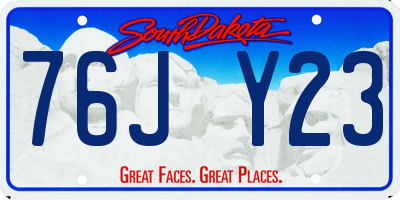 SD license plate 76JY23
