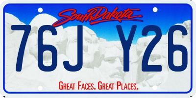 SD license plate 76JY26