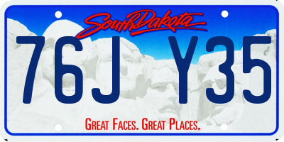 SD license plate 76JY35