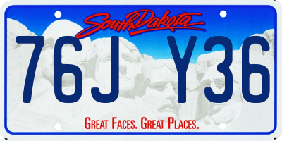 SD license plate 76JY36