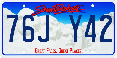SD license plate 76JY42
