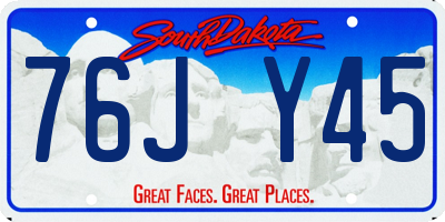 SD license plate 76JY45