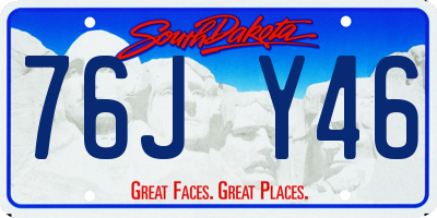 SD license plate 76JY46