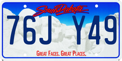 SD license plate 76JY49