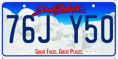 SD license plate 76JY50