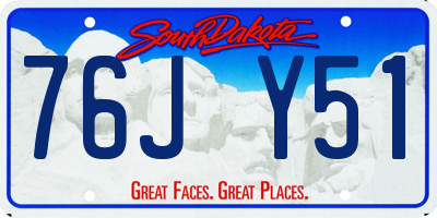 SD license plate 76JY51