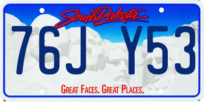 SD license plate 76JY53