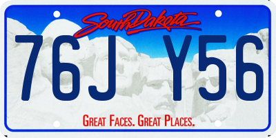 SD license plate 76JY56