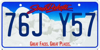 SD license plate 76JY57
