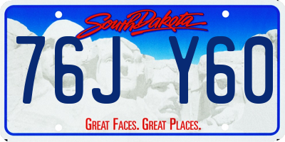 SD license plate 76JY60