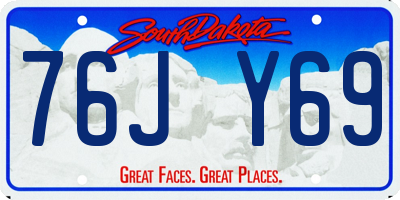 SD license plate 76JY69