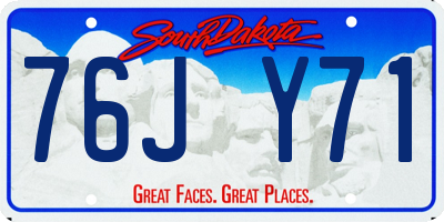 SD license plate 76JY71