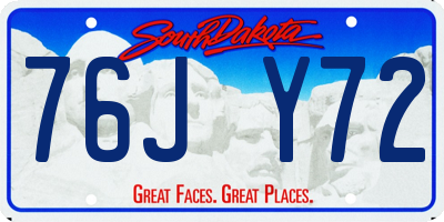SD license plate 76JY72