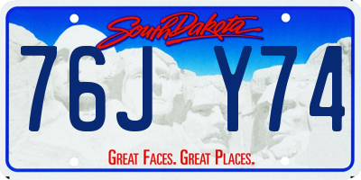 SD license plate 76JY74