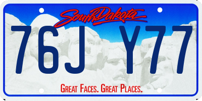 SD license plate 76JY77