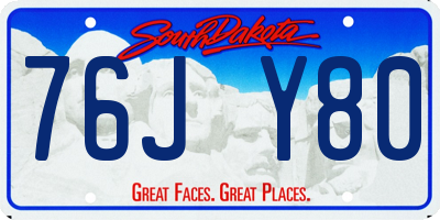 SD license plate 76JY80