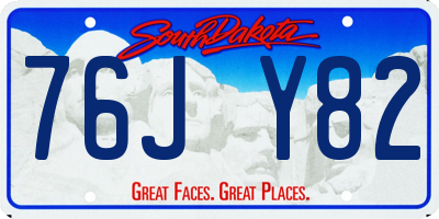 SD license plate 76JY82