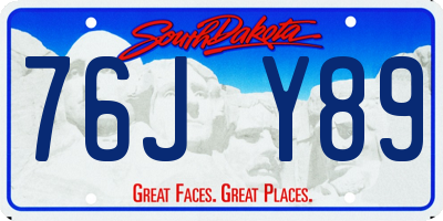 SD license plate 76JY89