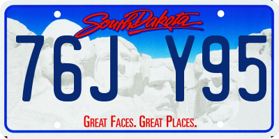 SD license plate 76JY95