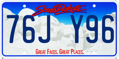 SD license plate 76JY96