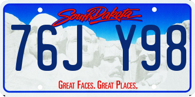 SD license plate 76JY98