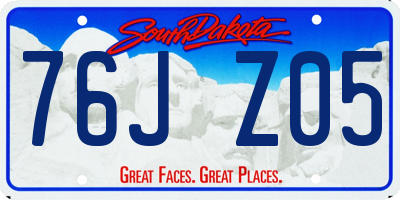 SD license plate 76JZ05