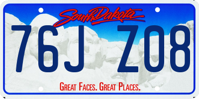 SD license plate 76JZ08