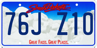 SD license plate 76JZ10