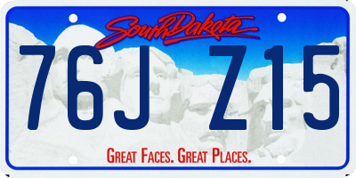 SD license plate 76JZ15