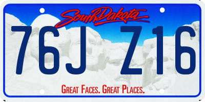 SD license plate 76JZ16