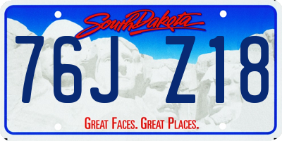 SD license plate 76JZ18
