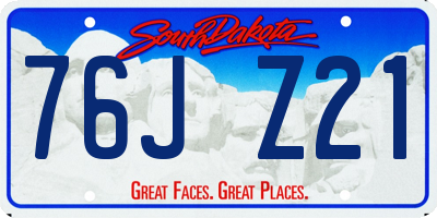 SD license plate 76JZ21