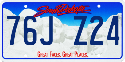 SD license plate 76JZ24