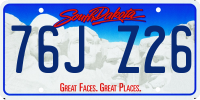 SD license plate 76JZ26
