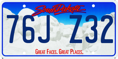 SD license plate 76JZ32