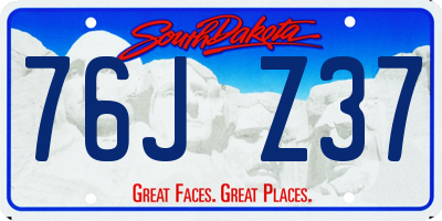 SD license plate 76JZ37