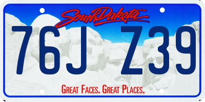 SD license plate 76JZ39