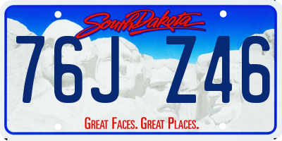 SD license plate 76JZ46