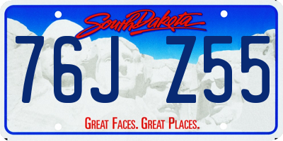 SD license plate 76JZ55