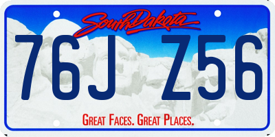 SD license plate 76JZ56