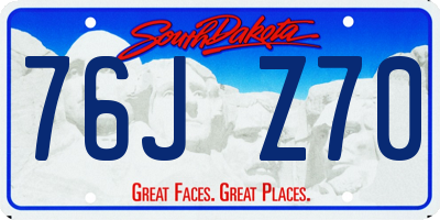 SD license plate 76JZ70