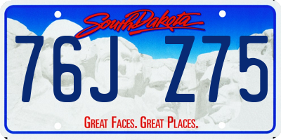 SD license plate 76JZ75
