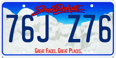 SD license plate 76JZ76