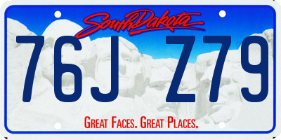 SD license plate 76JZ79