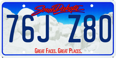 SD license plate 76JZ80