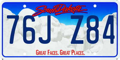 SD license plate 76JZ84
