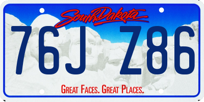 SD license plate 76JZ86